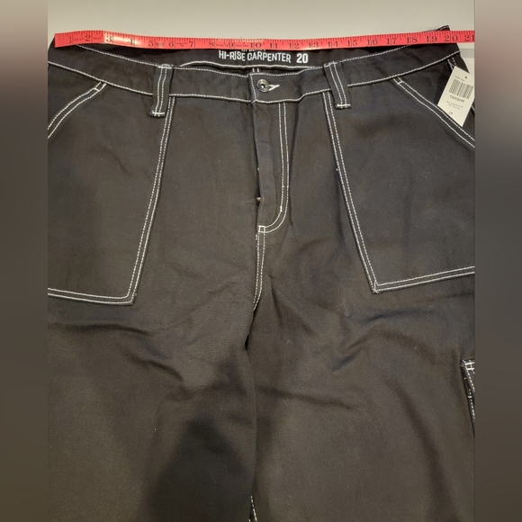 HOT TOPIC Black & White Hi-Rise Carpenter Pants Size 20 - Picture 10 of 13
